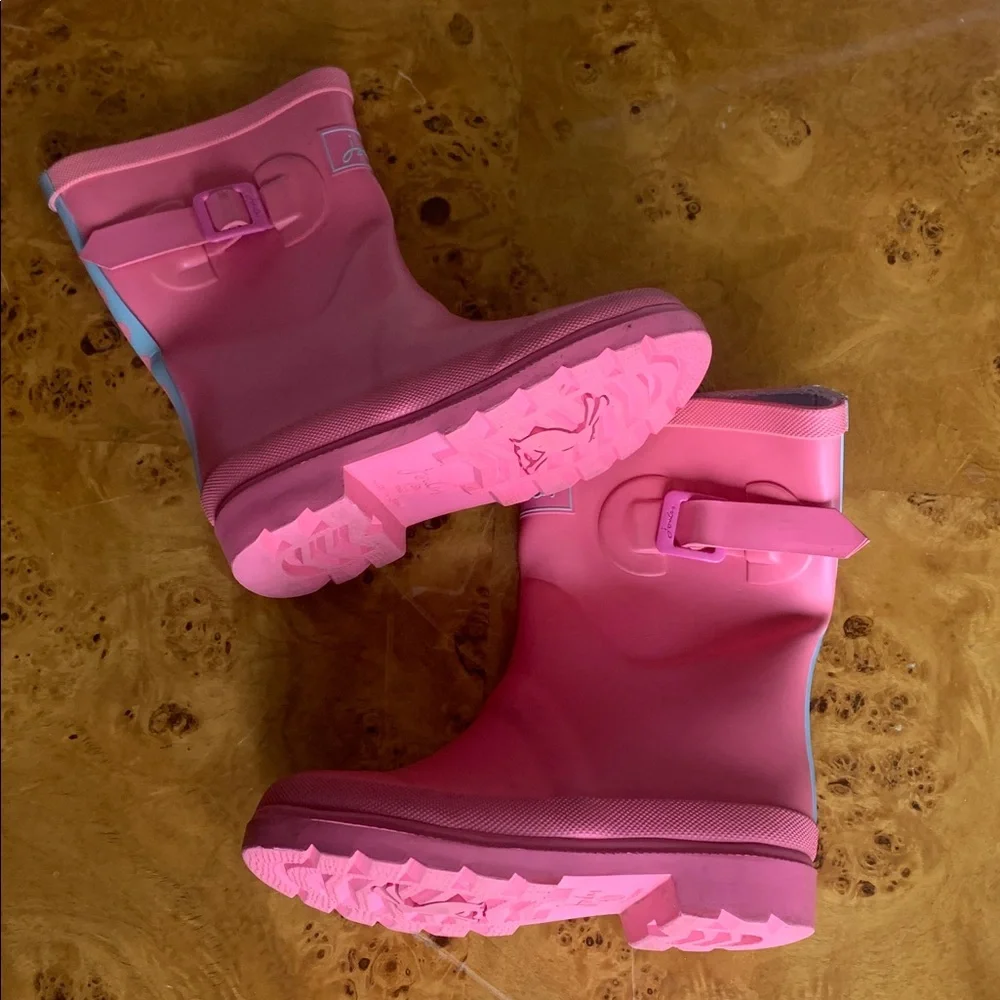 Joules Pink Rain Boot Girls 12